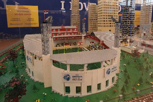 Lo stadio Rocco realizzato con i Lego